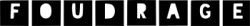 Logo Foudrage, avec lettres écrites en transparence dans des carrés noirs