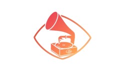 Leur logo représente un Gramophone assez minimaliste dans une nuance de l'orange vers le rouge entourée d'un losange arrondi.